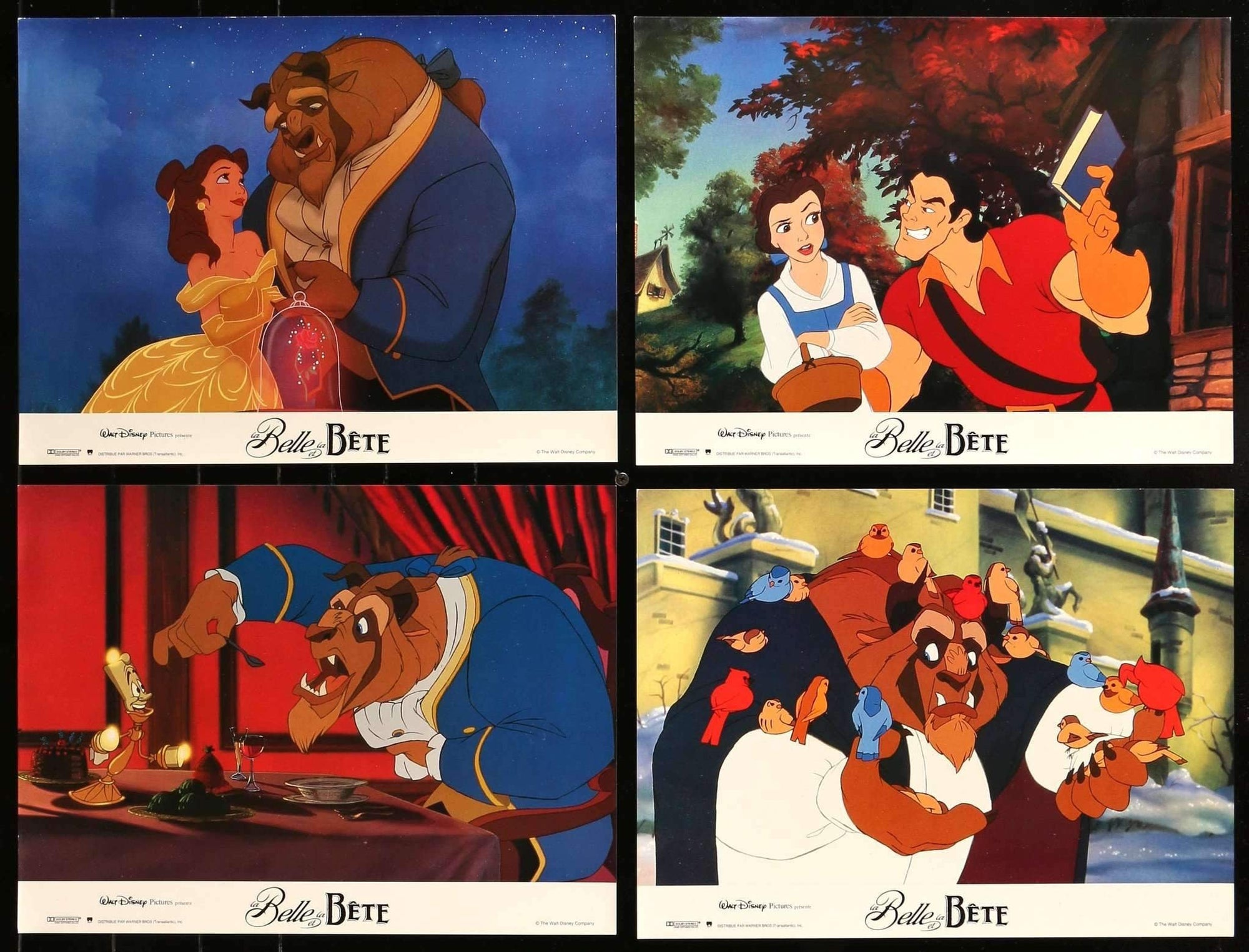 Beauty and the Beast (1991) Set of 12 French Lobby Cards - 12" x 16" original movie poster for sale at Original Film Art